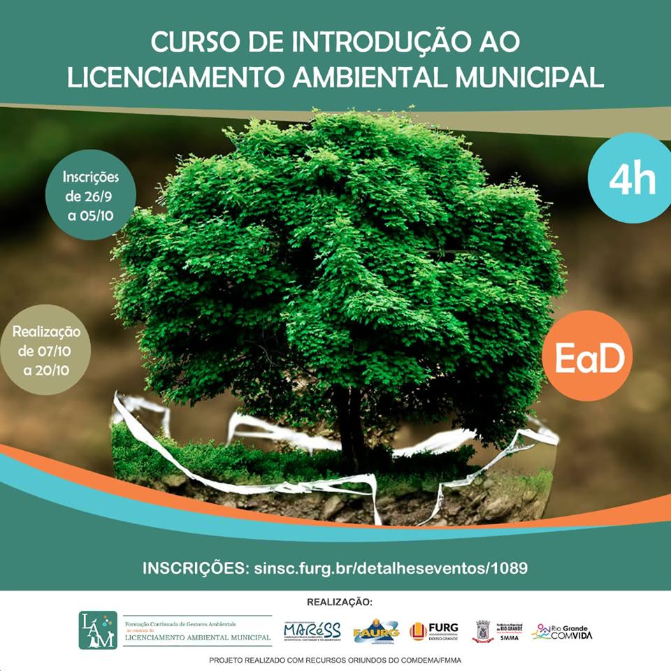 Nova edição do Curso de Introdução ao Licenciamento Ambiental Municipal.